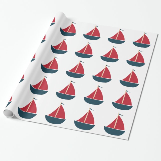 Papel De Presente Barco de vela (Desenrolado)
