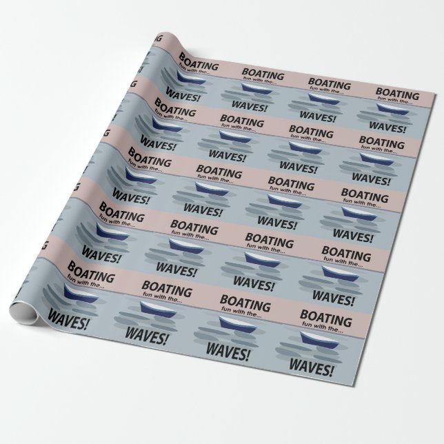 Papel De Presente Barco Velejando Veleiro  (Desenrolado)