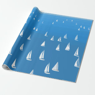 Papel De Presente Barcos à vela no mar azul profundo - Barcos à vela
