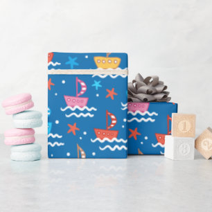 Papel De Presente Barcos de Bebê