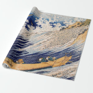 Papel De Presente Barcos de Pesca do Oceano Hokusai Ondas