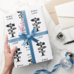 Papel De Presente Barcos Russos Negra e Branca A Caça Acabou<br><div class="desc">Negra e Branca,  Rastreadores de Veados A Caça está sobre o Livro de Casamento de Mensagens Personalizadas. Papel de enrolação Rustic Deer Antler para o Outdoor ou Lodge ou Casamento Russo de Barn.</div>