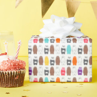 Papel De Presente Bare Bears Colorful Bear Patterno