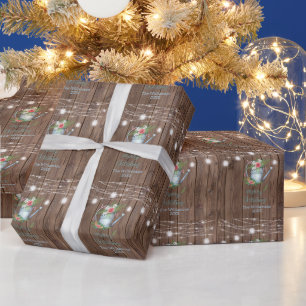 Papel De Presente Barn Wood Brussel Feliz Natal Floral