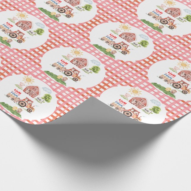 Papel De Presente Barnyard Fun Any Age Birthday (Ponta)