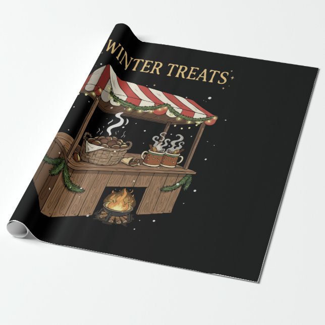 Papel De Presente Barraca de Natal de Tratamentos Aconchegantes de I (Desenrolado)