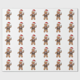 Papel De Presente Barrista de Pão de Mel Natal 2026 Café de Férias