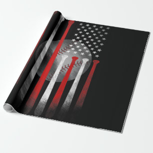Papel De Presente Baseball American Flag Vintage