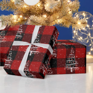 Papel De Presente Baseball de Natal e Árvore de Meias Vermelhas na X