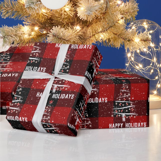 Papel De Presente Baseball de Natal e Árvore de Meias Vermelhas na X (Feriados)