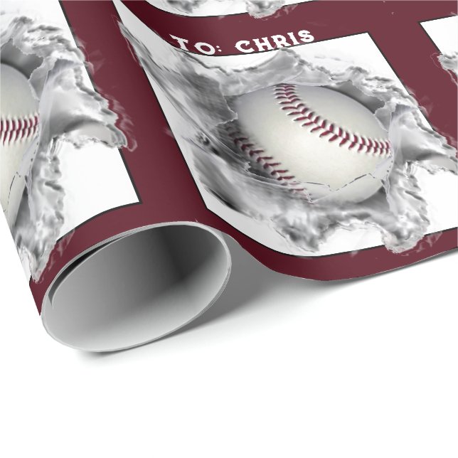 Papel De Presente Baseball Personalizado (Ponta do rolo)