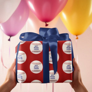 Papel De Presente Baseball Personalizado