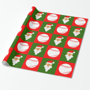 Papel De Presente Basebol & Natal do jogador de beisebol de Papai