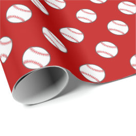 Papel De Presente Basebol vermelhos e brancos | alguma cor do fundo