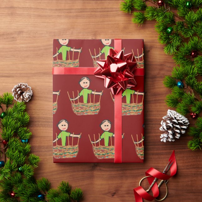 Papel De Presente Basket Weaving (Presente de Natal)