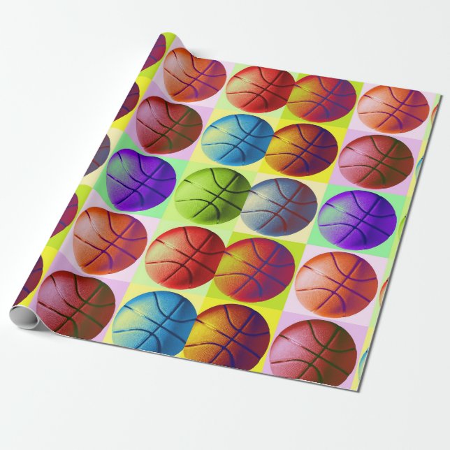 Papel De Presente Basquete de pop (Desenrolado)