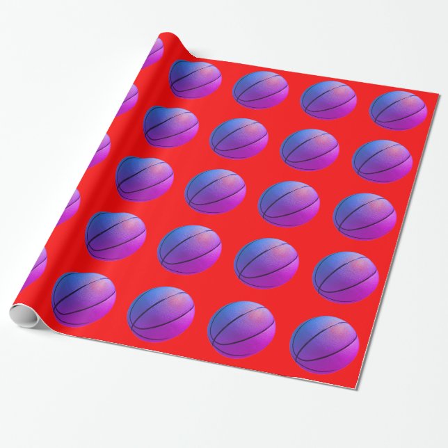 Papel De Presente Basquete Pop Art (Desenrolado)