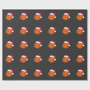 Papel De Presente Basquetebol de Homem de Neve Natal Santa Beisebol