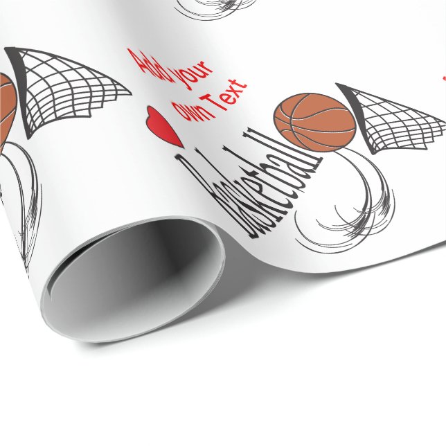 Papel De Presente Basquetebol do amor (Ponta do rolo)