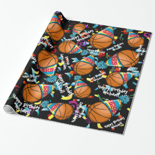 Papel De Presente Basquetebol em um chapéu do partido