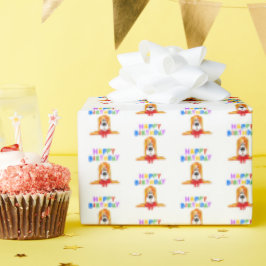 Papel De Presente Basset Hound Birthday