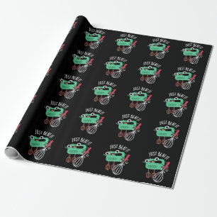 Papel De Presente Basta Bater Engraçado Fazendo Um Pun Escuro BG