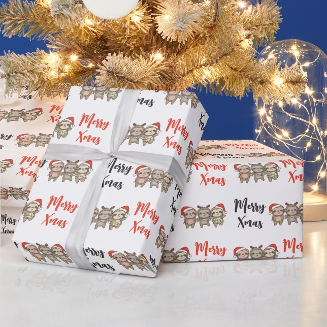 Papel De Presente Bastante Natal Animais de Natal Fofos (Feriados)