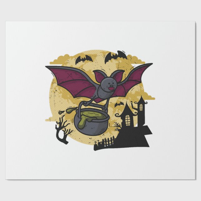 Papel De Presente Bat Halloween (Aberto)