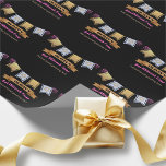 Papel De Presente Bat Mitzvah Preto, Dourado<br><div class="desc">Papel de embrulho de presente personalizado único para Bat Mitzvah. Cor de tendência do ouro rosa e preto, </div>