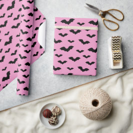 Papel De Presente Bat silhouettes in pink