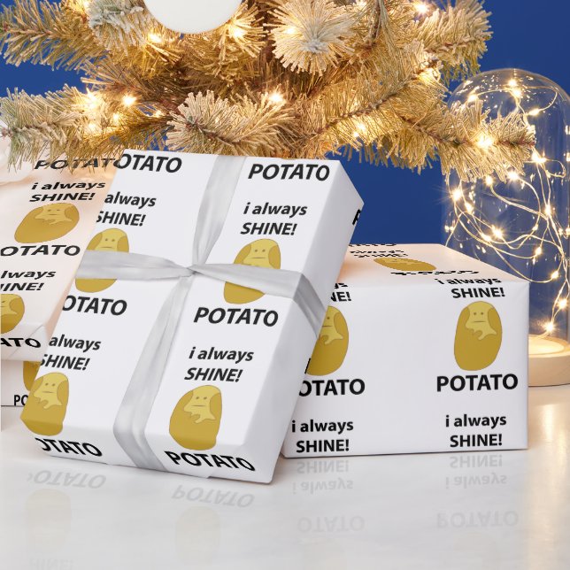 Papel De Presente Batata Eu Sempre Brilho Batata Engraçada (Feriados)