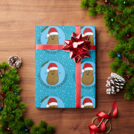 Papel De Presente Batata Personalizada de Feliz Natal