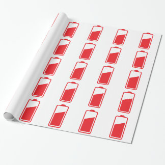 Papel De Presente Bateria vermelha meio cheia