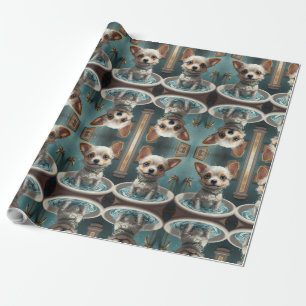 Papel De Presente Bath-time Buddies animais em um banho