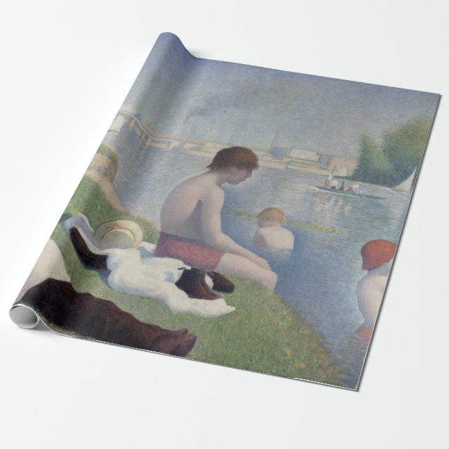 Papel De Presente Bathers Georges Seurat Neo Impressionista (Desenrolado)