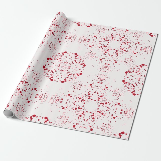 Papel De Presente Batik Scatter© vermelho (Desenrolado)