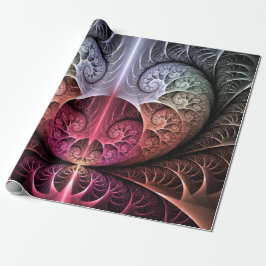 Papel De Presente Batimento Cardíaco, Arte Fractal Abstrata Surreali
