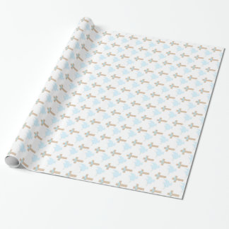 Papel De Presente Batismo Baby Boy Blue Wraprap