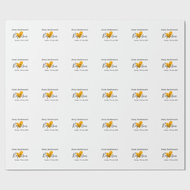 Papel De Presente batismo católico crianças moderno simples QR minim (Aberto)