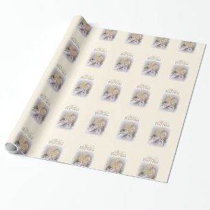 Papel De Presente Batismo do bebê neutro, nome personalizável, Lia