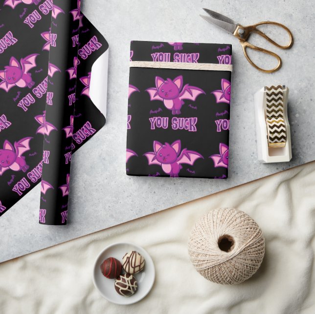Papel De Presente Bats de Vampiro bonitos e Dias de as Bruxas engraç (Artesanato)