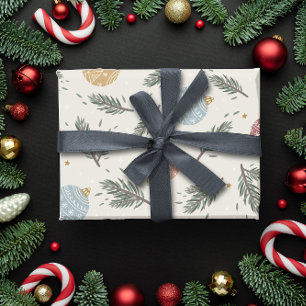 Papel De Presente Baubles de Natal
