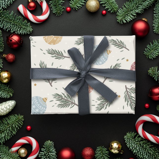 Papel De Presente Baubles de Natal (Christmas Baubles Wrapping Paper)