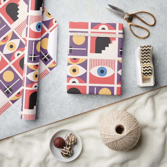 Papel De Presente Bauhaus Meio século Modern (Artesanato)