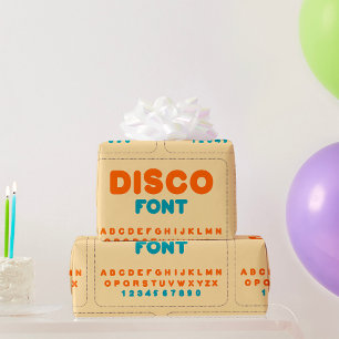 Papel De Presente Bble Disco Alphabet Font Bold Vintage Letters