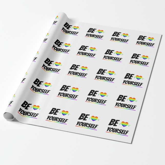 Papel De Presente Be yourself  | LGBTQ+ Pride  (Desenrolado)