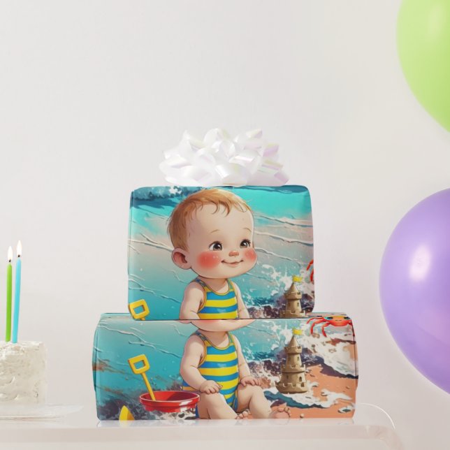 Papel De Presente Beach Baby (Presentes para festas)
