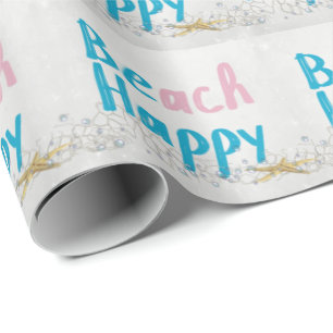 Papel De Presente Beach Happy starfish e net