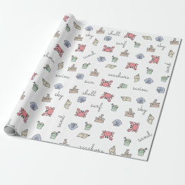 Papel De Presente Beach Sandcastle Shell Pail Kid Baby