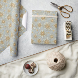 Papel De Presente Beaded Luxe Deco Estrela de Poinsettia